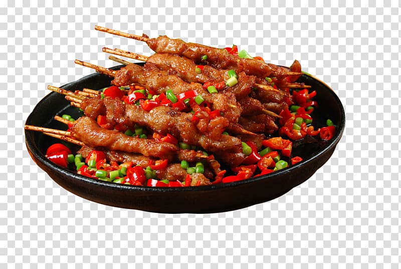 Sichuan cuisine Malatang Hot pot Scallion, Red pepper green onion mixed with spicy kebabs transparent background PNG clipart