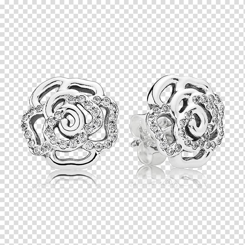 Earring Pandora Cubic zirconia Charm bracelet Jewellery, earring transparent background PNG clipart