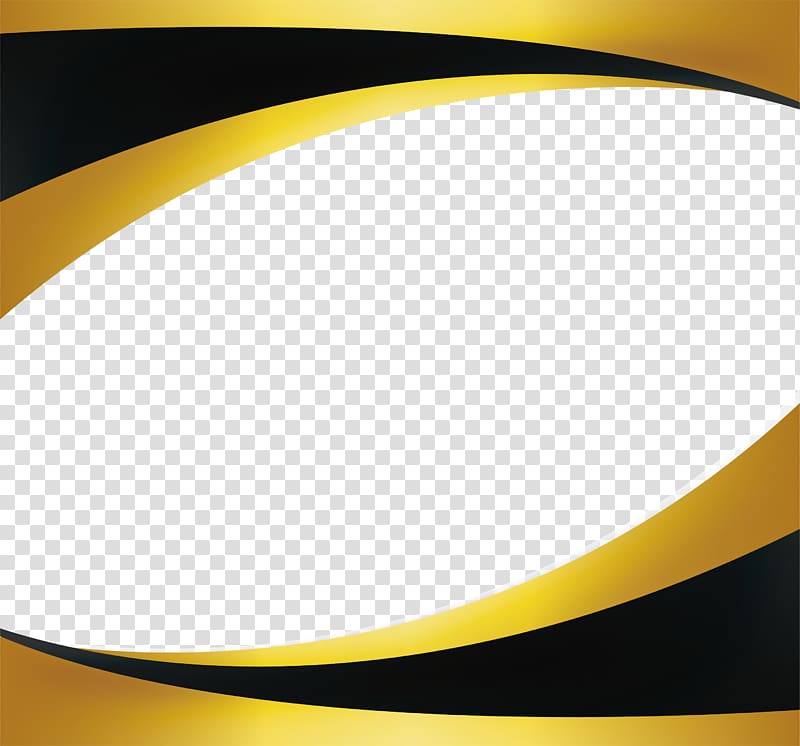 Gold , Black gold wave border, yellow and black frame transparent background PNG clipart