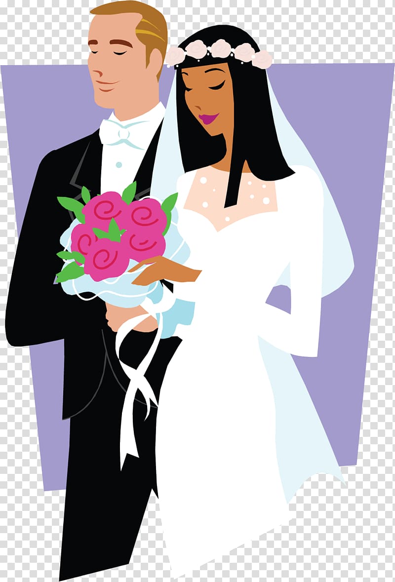 bride and groom , Jesus Marriage Sacraments of the Catholic Church Eucharist, Cartoon married couple transparent background PNG clipart