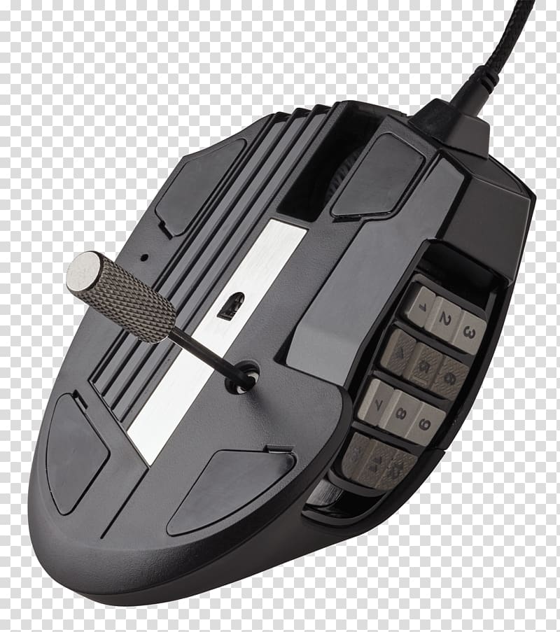 Computer mouse Corsair Scimitar PRO RGB Corsair Gaming Scimitar RGB Optical MOBA/MMO Mouse, USB (Yellow) Corsair Gaming SCIMITAR PRO RGB MOBA/MMO Video game, Computer Mouse transparent background PNG clipart