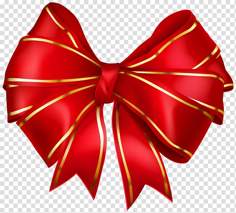 red and yellow bow tie illustration, , Red Bow with Gold Edging transparent background PNG clipart