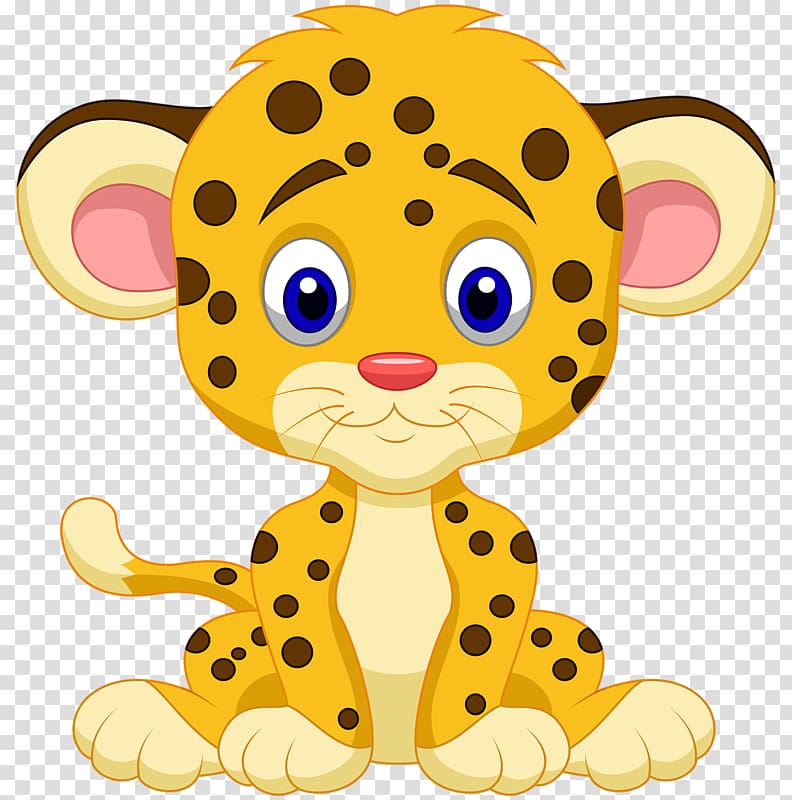 yellow and brown leonard illustraqtion, Leopard Tiger , safari transparent background PNG clipart