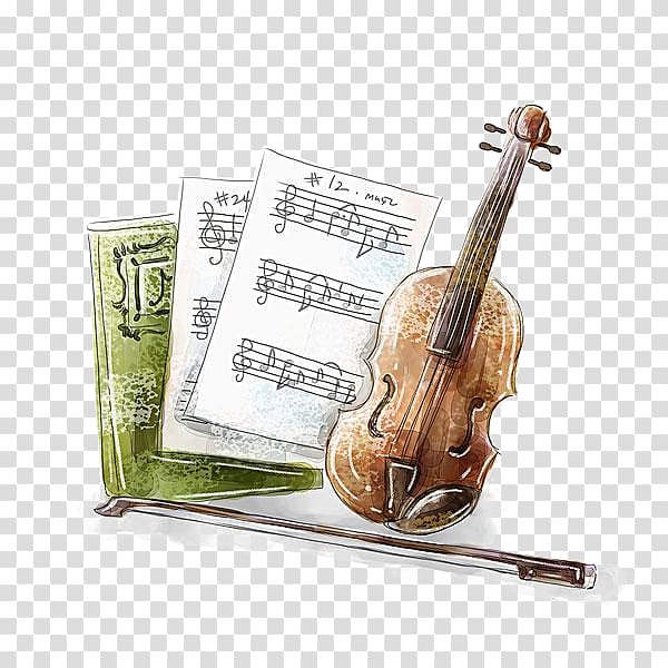 violin and sheet music transparent background PNG clipart