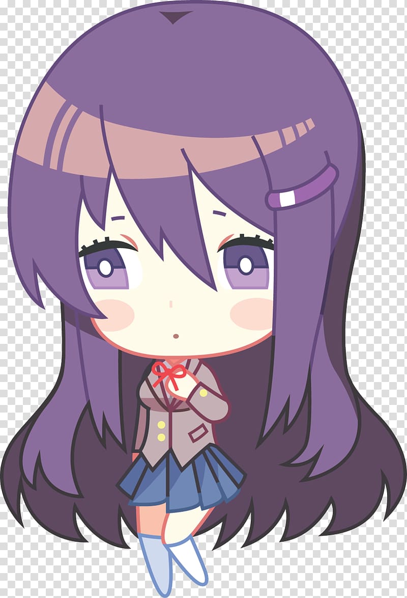 Doki Doki Literature Club! Chibi Art Yuri, Chibi transparent background PNG clipart