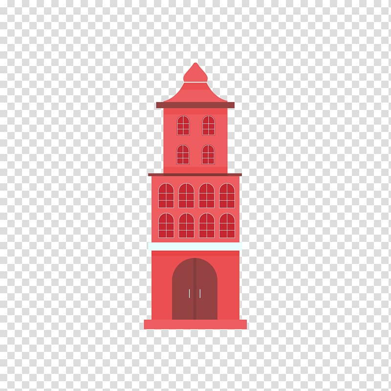 Church Illustration, Red church building model transparent background PNG clipart