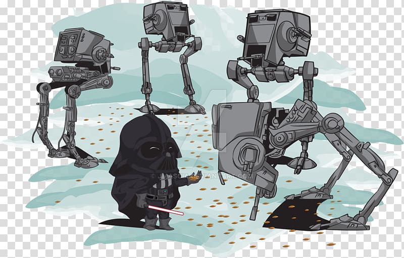 Anakin Skywalker Darth Vader and Son All Terrain Armored Transport AT-ST Comics, star wars transparent background PNG clipart