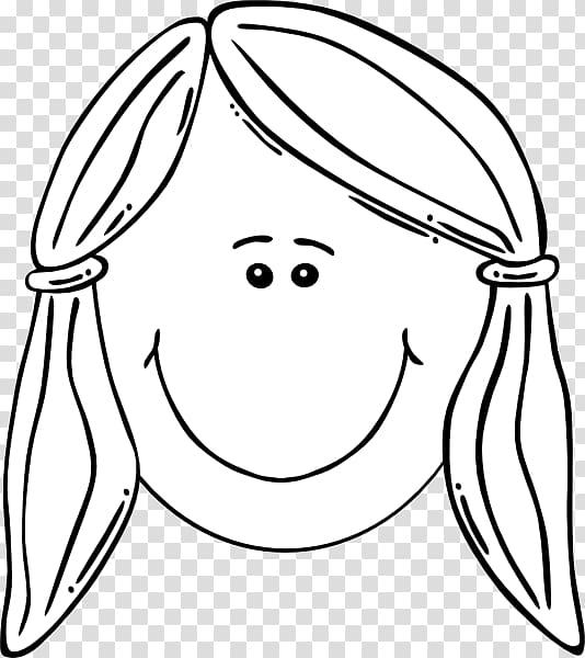 Cartoon Face Smiley , Girl Face Outline transparent background PNG clipart