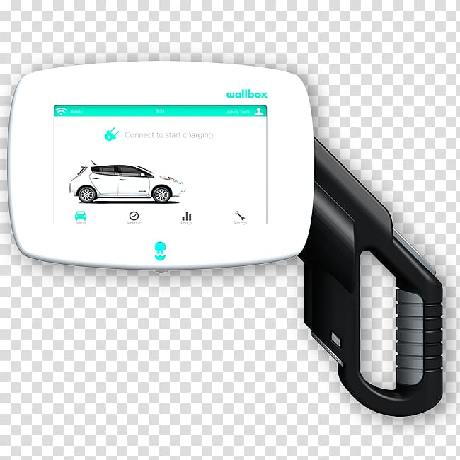 Electric car Wandladestation Charging station Type 2 connector, car transparent background PNG clipart