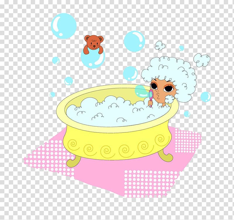 Paper Yellow , Cute baby bath transparent background PNG clipart