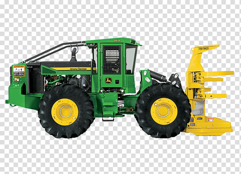 John Deere Feller buncher Tractor Forestry Heavy Machinery, tractor transparent background PNG clipart