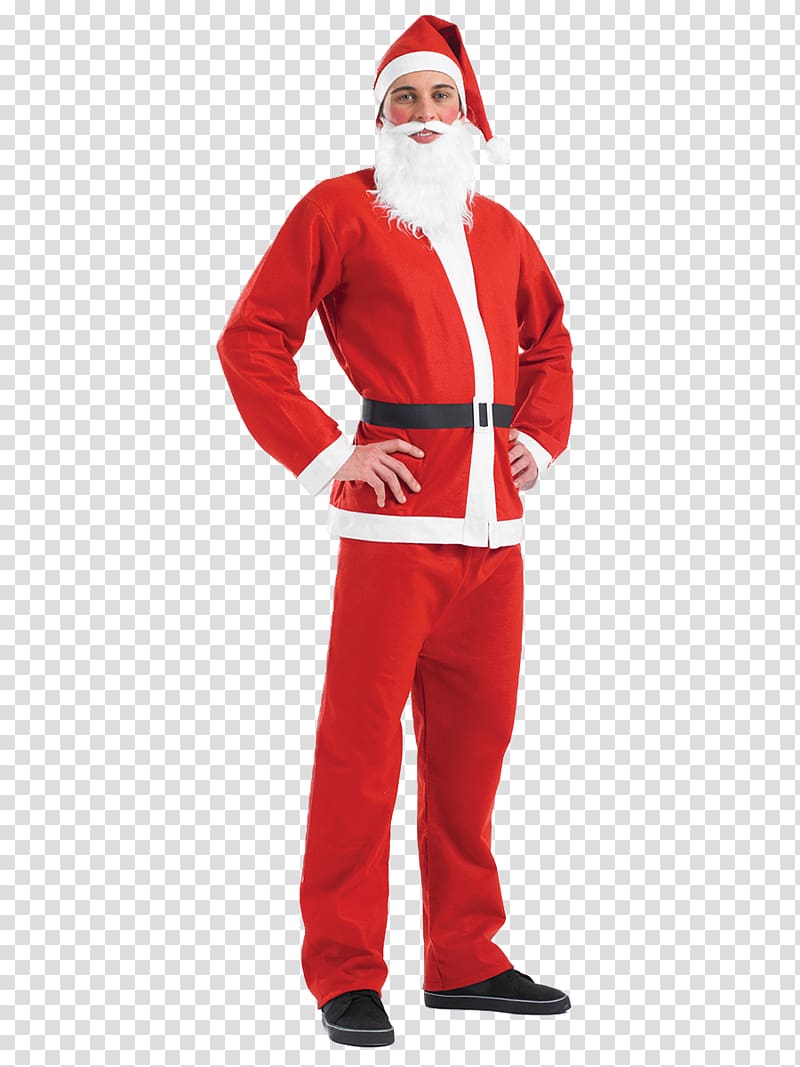 Santa Claus Santa suit Costume party Dress, Santa transparent background PNG clipart