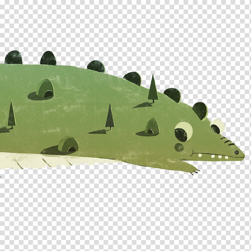 Crocodile Cartoon Illustration, Painted like crocodile island transparent background PNG clipart