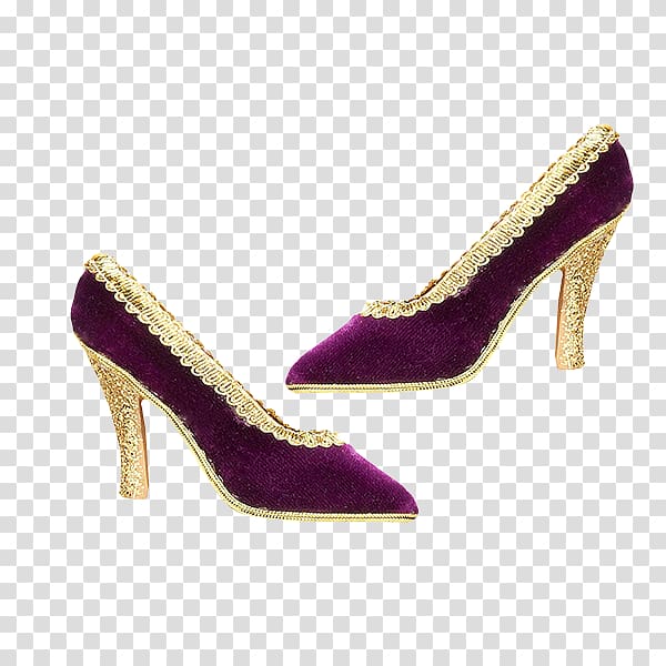 Purple High-heeled footwear Elevator shoes, A pair of purple high heels transparent background PNG clipart