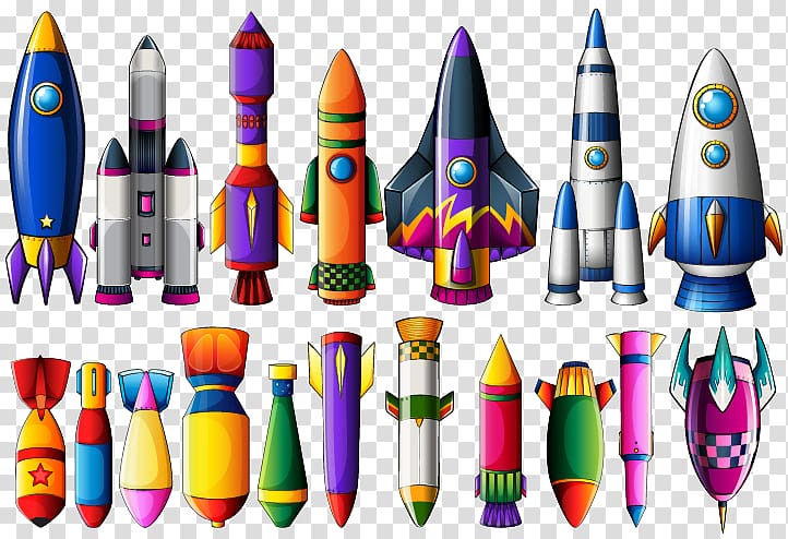 Rocket Spacecraft Missile Illustration, Color rocket transparent background PNG clipart