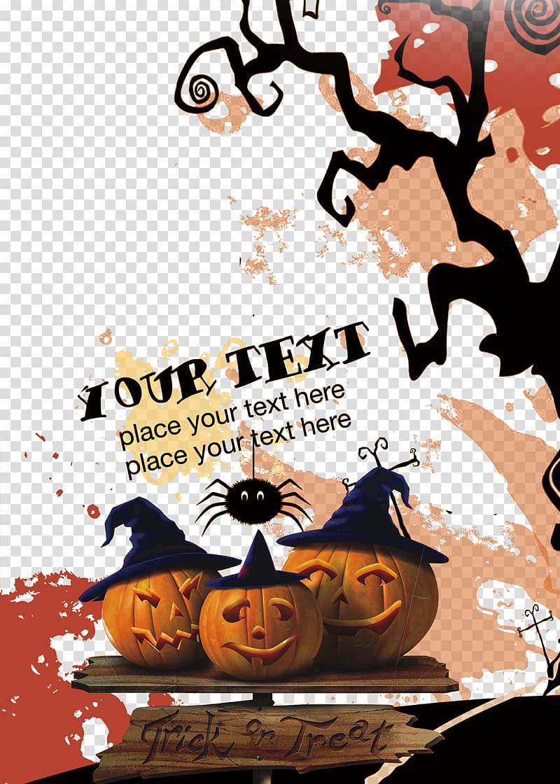 Halloween background decorative elements transparent background PNG clipart