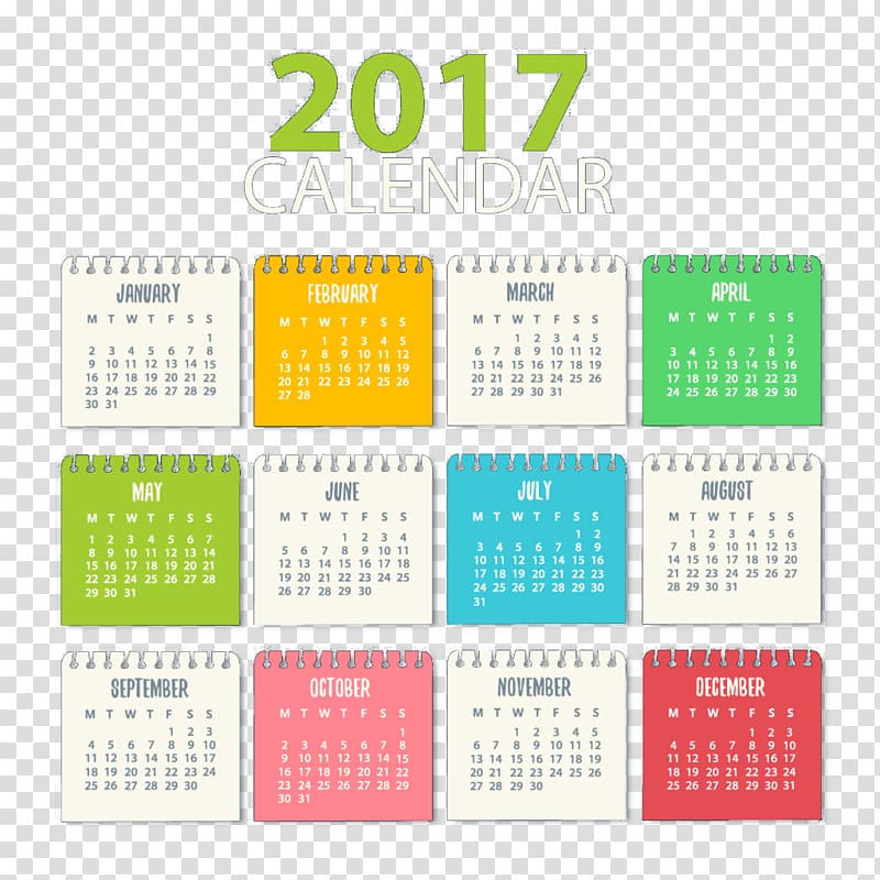 Calendar New Year, Notebook Calendar element transparent background PNG clipart