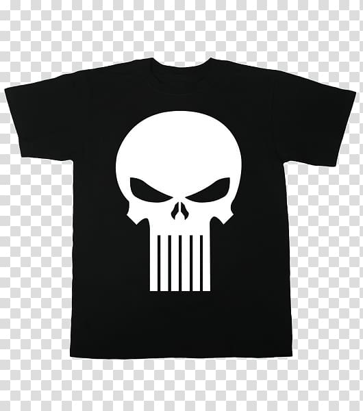 T-shirt Punisher Human skull symbolism Marvel Comics, T-shirt transparent background PNG clipart