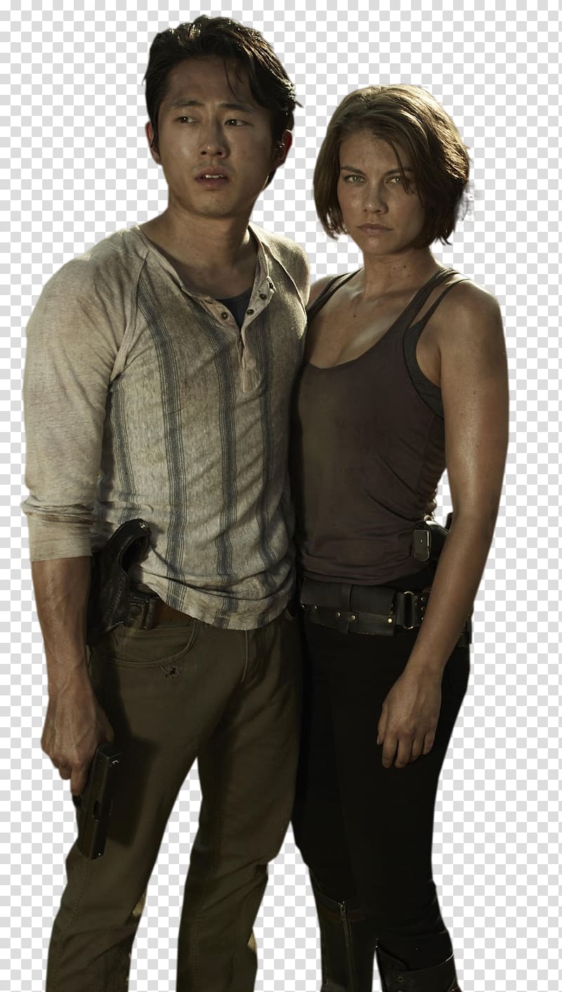 Steven Yeun Lauren Cohan The Walking Dead Glenn Rhee Maggie Greene, TWD Pic transparent background PNG clipart