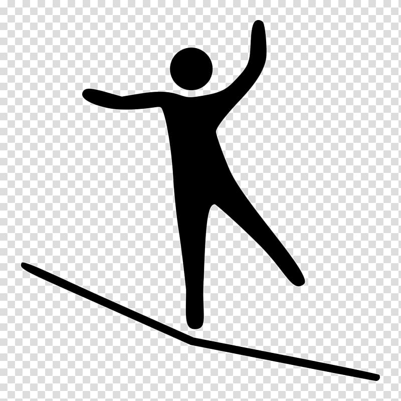 Tightrope walking Slacklining Balance Sense, nice transparent background PNG clipart