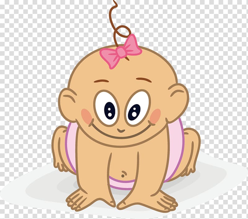 Infant Cartoon Child , Pink bow baby transparent background PNG clipart