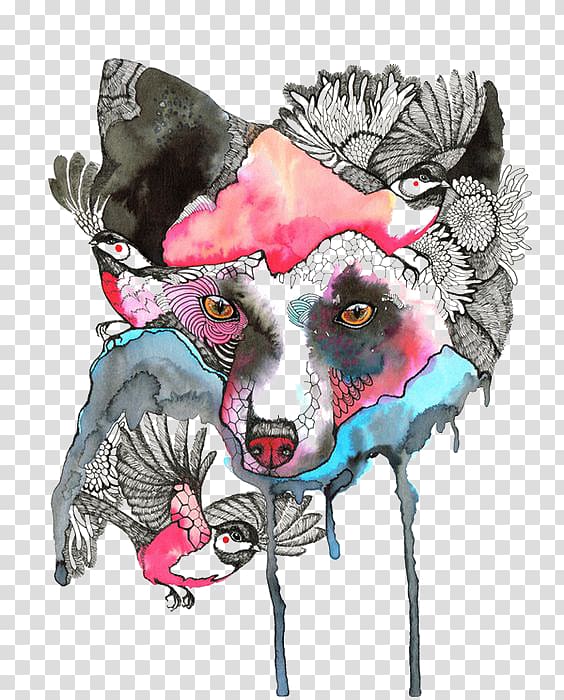 Ola Liola Artist Illustration, wolf transparent background PNG clipart