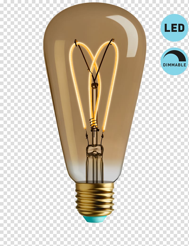 Incandescent light bulb Plumen LED lamp Edison screw, eye catching led transparent background PNG clipart