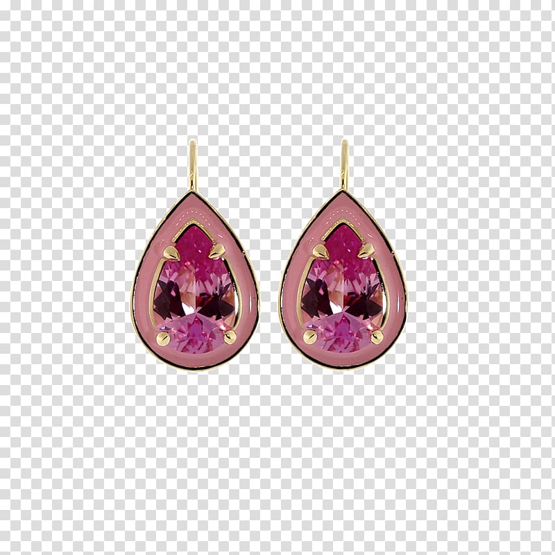 Earring Amethyst Ruby Jewellery Sapphire, red sapphire earrings transparent background PNG clipart