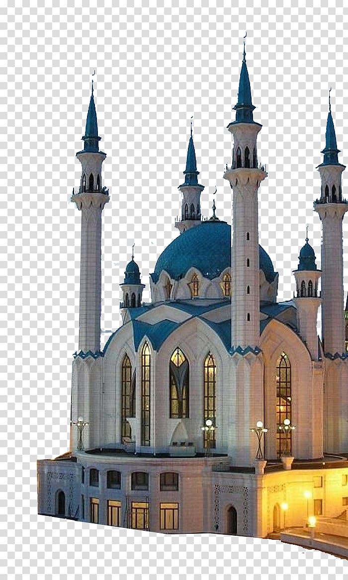 white concrete building, Qolu015fxe4rif Mosque Kazan Kremlin Sultan Ahmed Mosque Crystal Mosque, St Basil\'s Cathedral transparent background PNG clipart