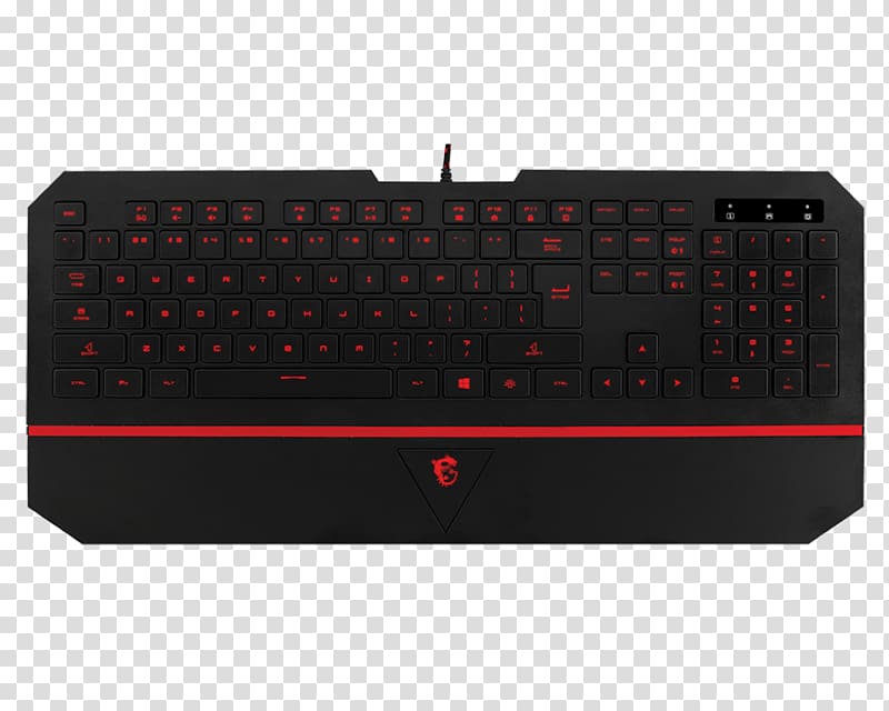 Computer keyboard MSI Interceptor DS4100 US Keyboard Numeric Keypads RGB color space, gaming Keyboard transparent background PNG clipart