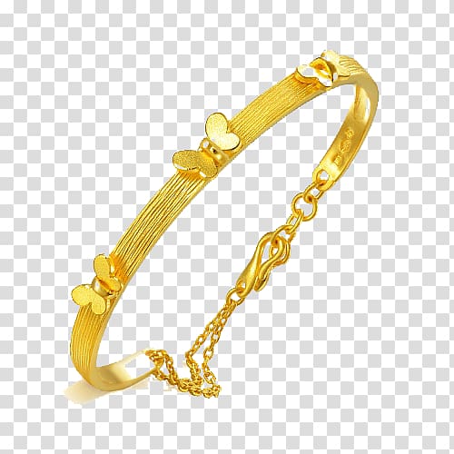 Gold Gratis Icon, Chow Sang Sang gold bracelet gold bracelet married Jinzhuo butterfly child models,15812K two transparent background PNG clipart