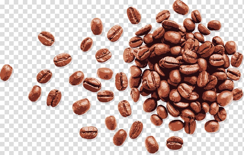 beans lot, Coffee bean Espresso, Hand-painted coffee beans transparent background PNG clipart