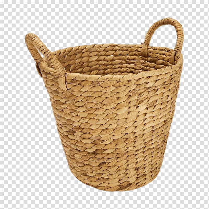 brown wicker basket, Round Basket With 2 Handles transparent background PNG clipart