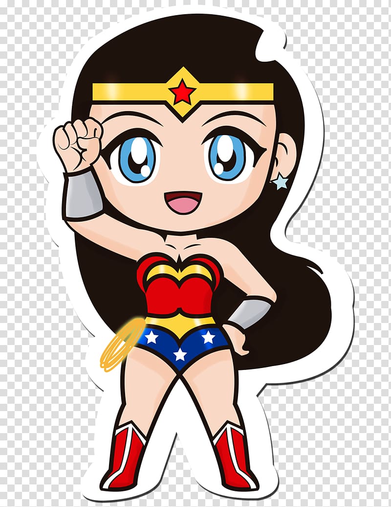 Wonder Woman cartoon character illustration, Diana Prince Female Art Chibi  Behance, Wonder Woman transparent background PNG clipart