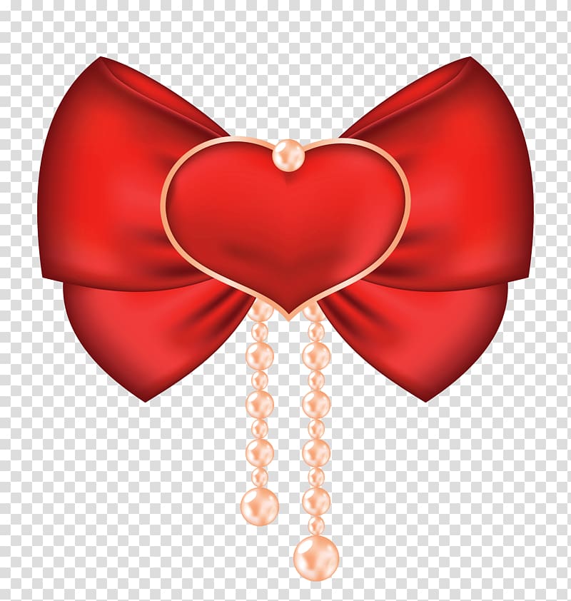 red and yellow bow illustration, Valentine\'s Day Heart Bow and arrow , Red Bow with Heart transparent background PNG clipart