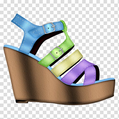 Shoe Sandal High-heeled footwear Wedge, A sandals transparent background PNG clipart