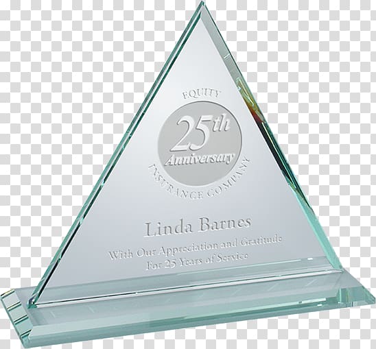 Glass Triangle Trophy Commemorative plaque Award, glass transparent background PNG clipart