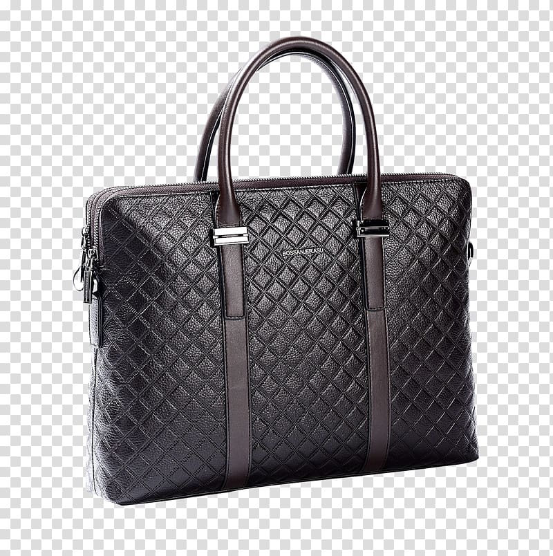 Briefcase Tote bag Leather Handbag, Men\'s Black Business Bags transparent background PNG clipart