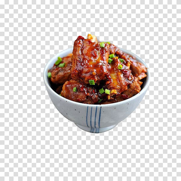 Pork ribs Braising Ginger Stir frying, Green onion braised ribs transparent background PNG clipart