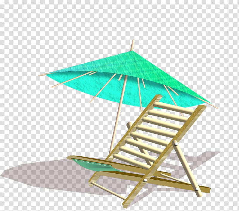 Chaise longue, Green parasol transparent background PNG clipart