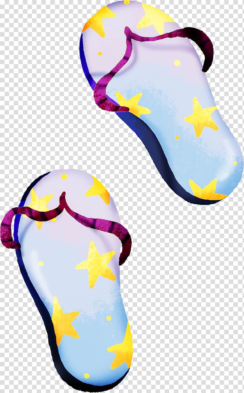 Slipper Flip-flops Shoe Cartoon, Cartoon painted sandals slippers transparent background PNG clipart