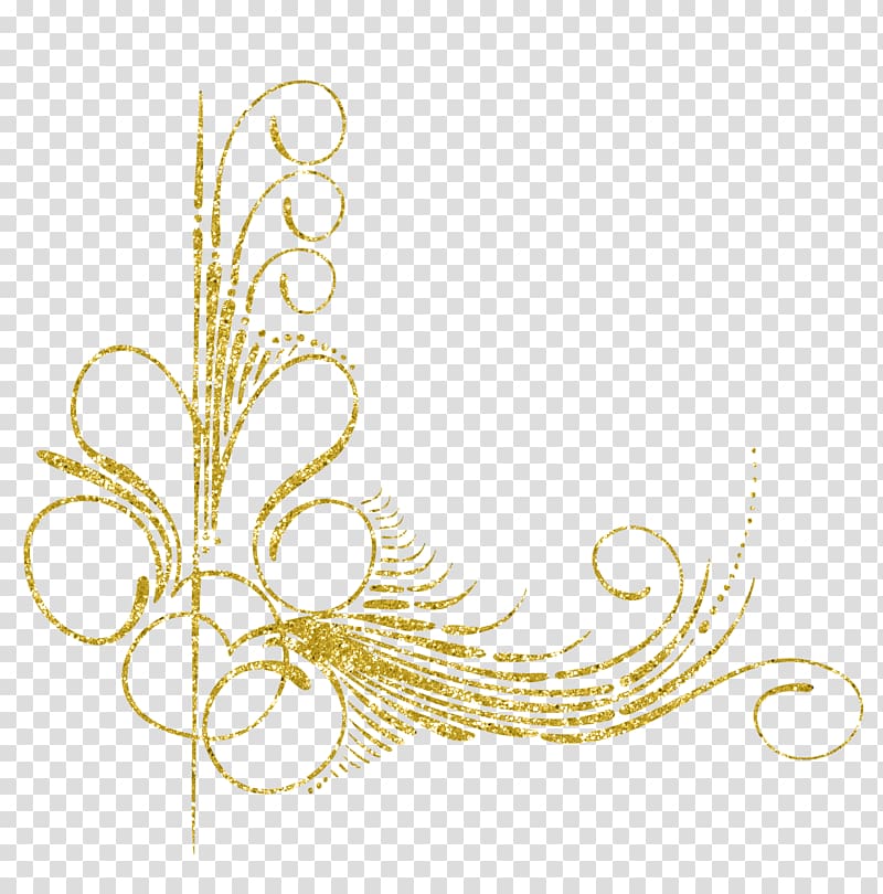 gold digital design, Motif Feather Ornament, Gold decorative motifs transparent background PNG clipart
