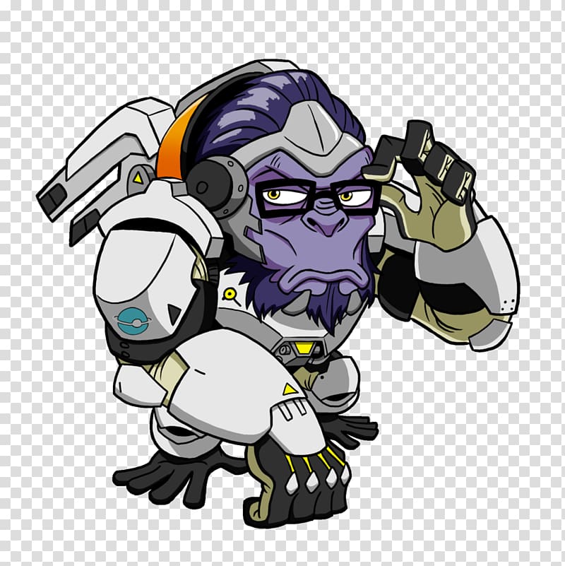 Overwatch Winston Tracer Fan art Chibi, overwatch transparent background PNG clipart