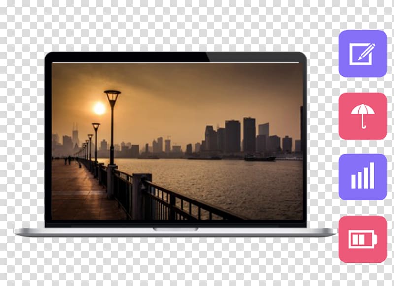 Shanghai Desktop High-definition video High-definition television, A computer PPT material transparent background PNG clipart