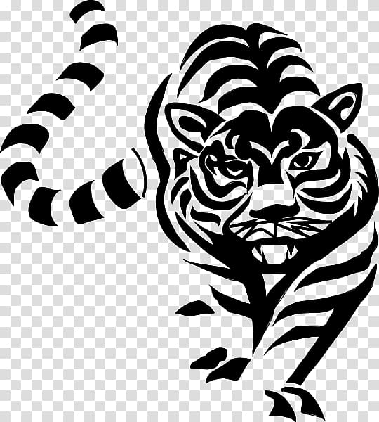 White tiger , building silhouette transparent background PNG clipart