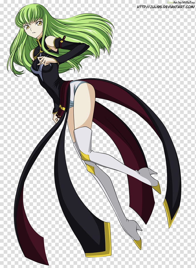 C.C. Lelouch Lamperouge Code Geass Anime, simple panels background transparent background PNG clipart