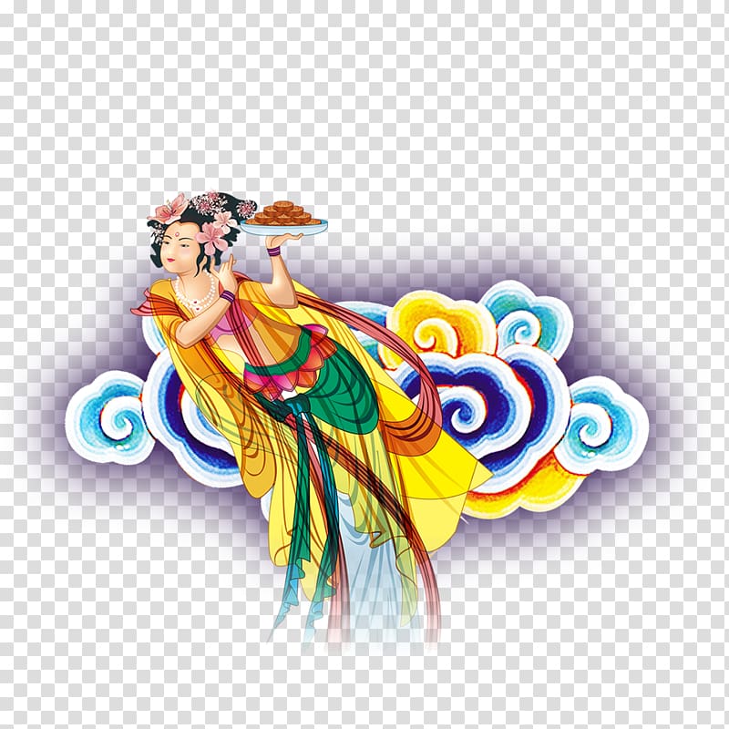 Mid-Autumn Festival Change Traditional Chinese holidays u5ae6u5a25u5954u6708, Goddess of the moon transparent background PNG clipart