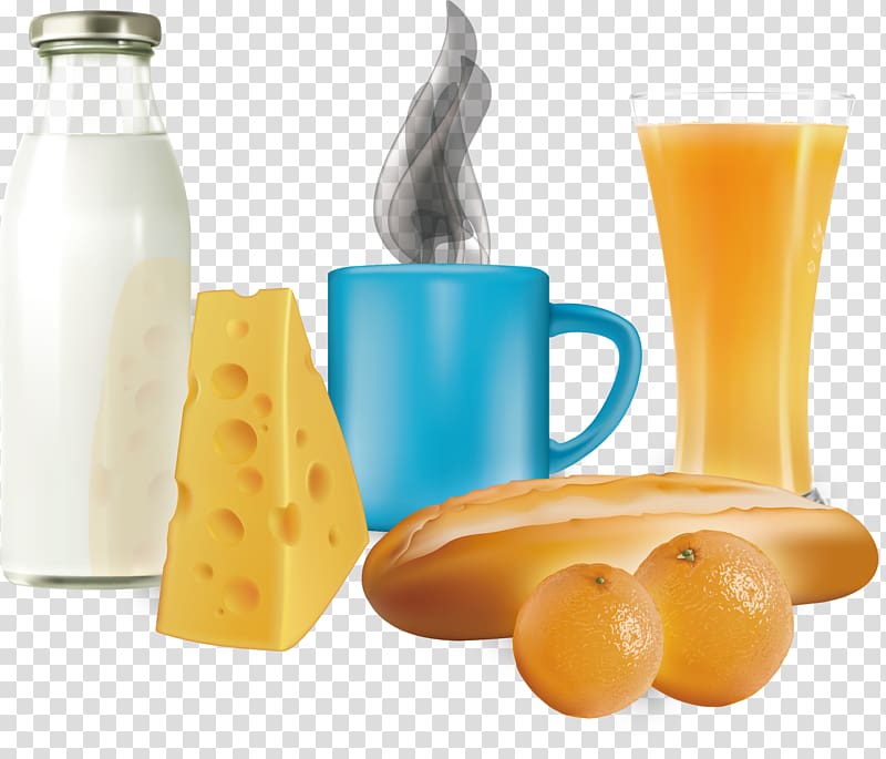 Orange juice Coffee Breakfast Milk, A sumptuous breakfast transparent background PNG clipart
