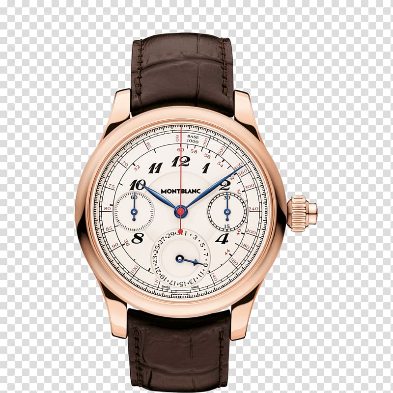 Villeret Montblanc Chronograph Watch Movement, Montblanc watch gold coffee color male watch transparent background PNG clipart