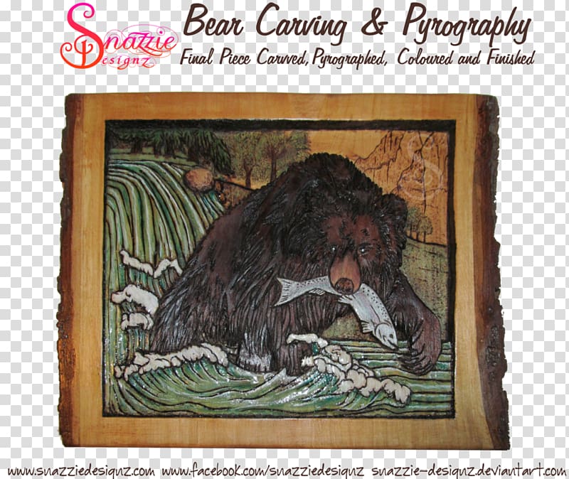 Pyrography Craft Wood carving Frames Bear, wood carving transparent background PNG clipart
